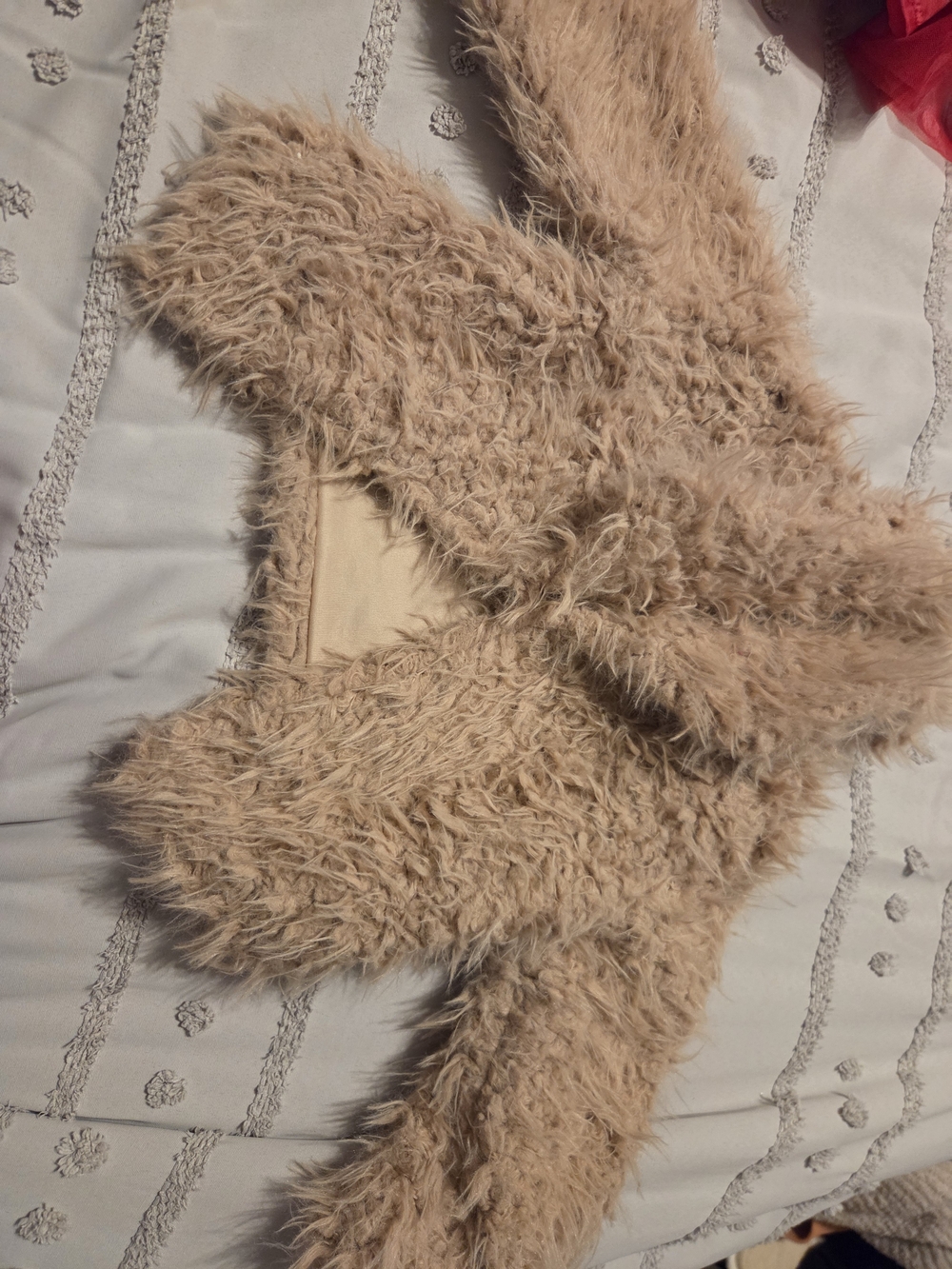 Little Lass Girls 3t Cozy Faux Fur Teddy Jacket in Beige